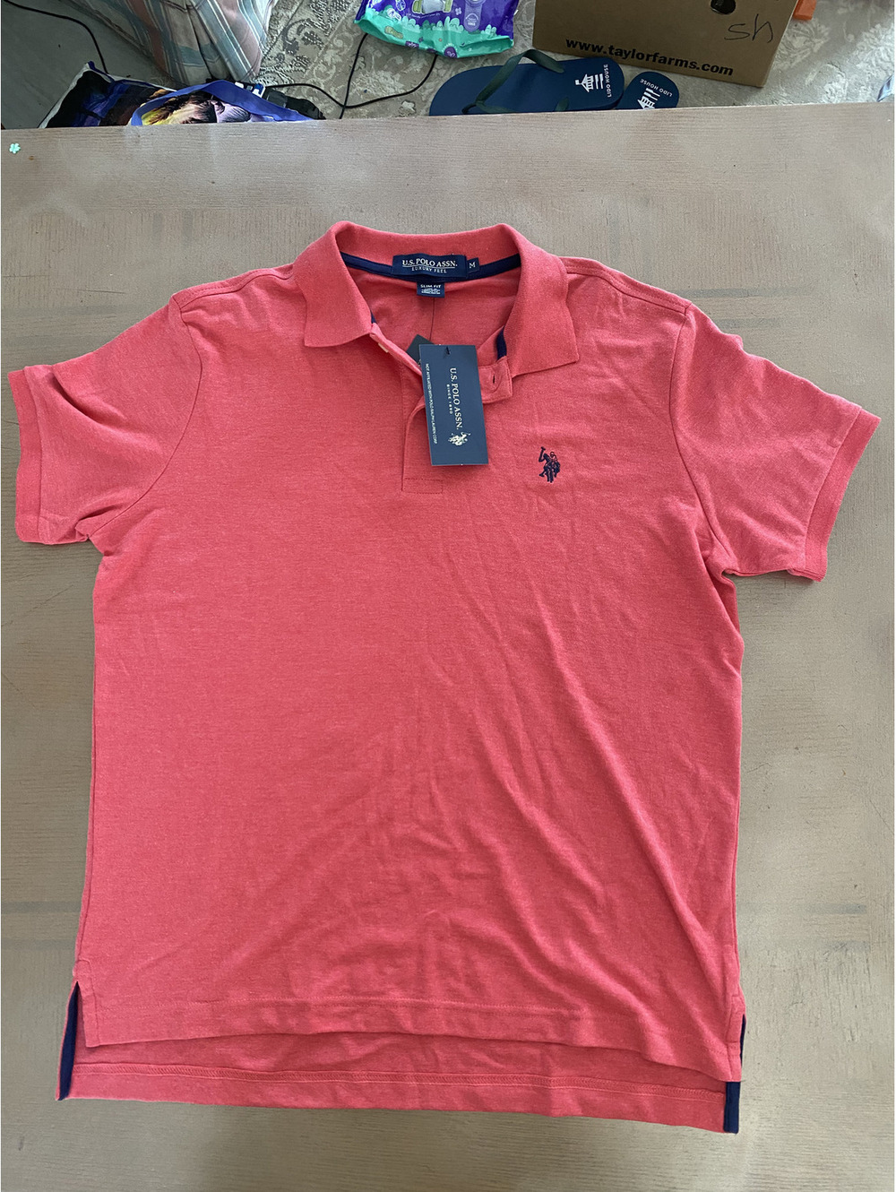 U.S. Polo Assn. Men's Slim Fit Polo Shirt Red Medium